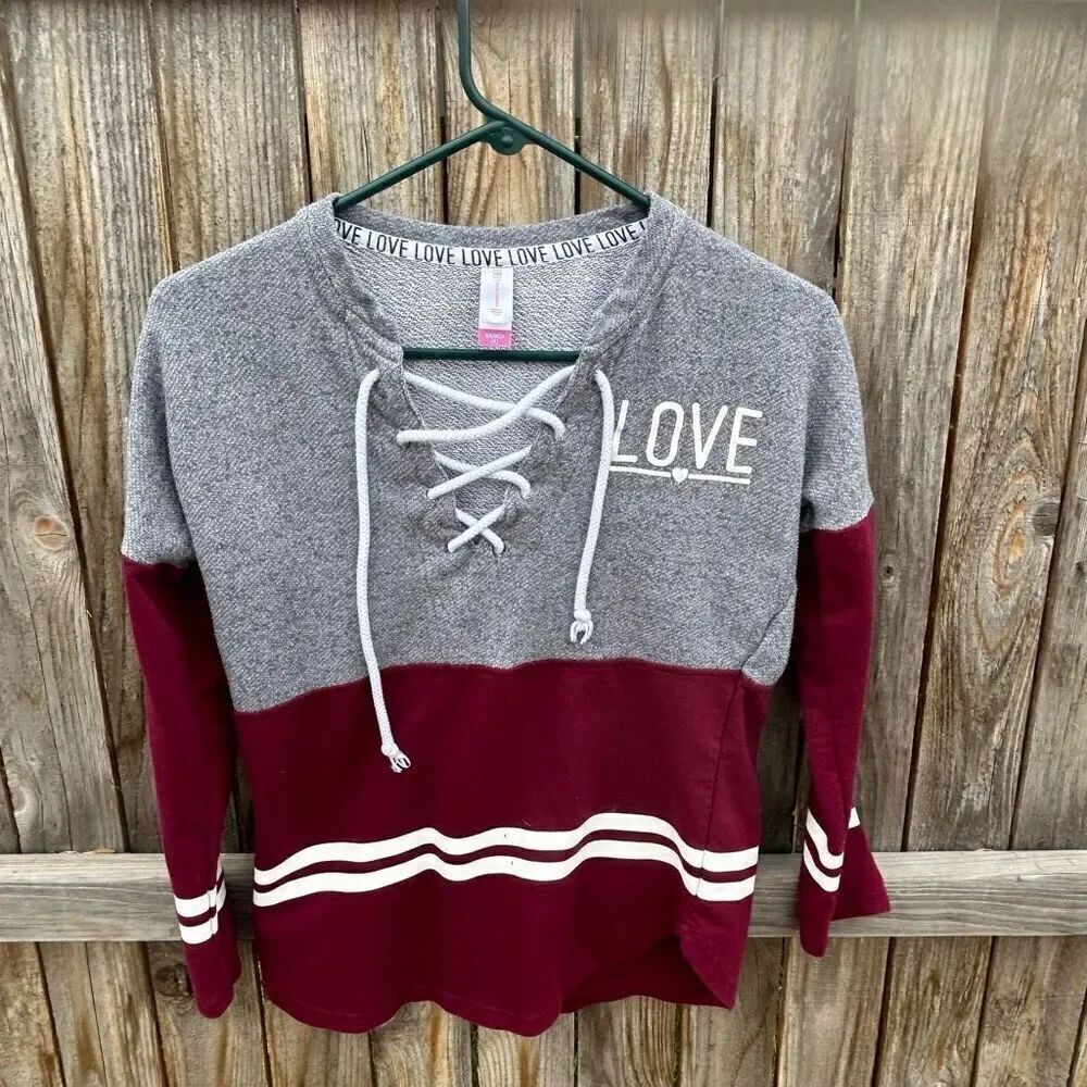 No Boundaries sweatshirt lace up long sleeve size XS